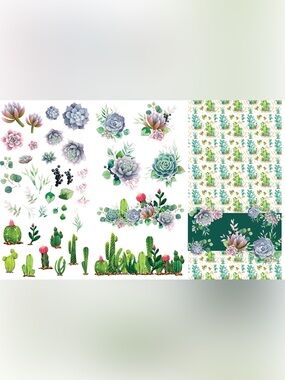 Dixie Belle Belles & Whistles Decor Transfer ~ CACTI & SUCCULENTS ~ 38.8” x 24”